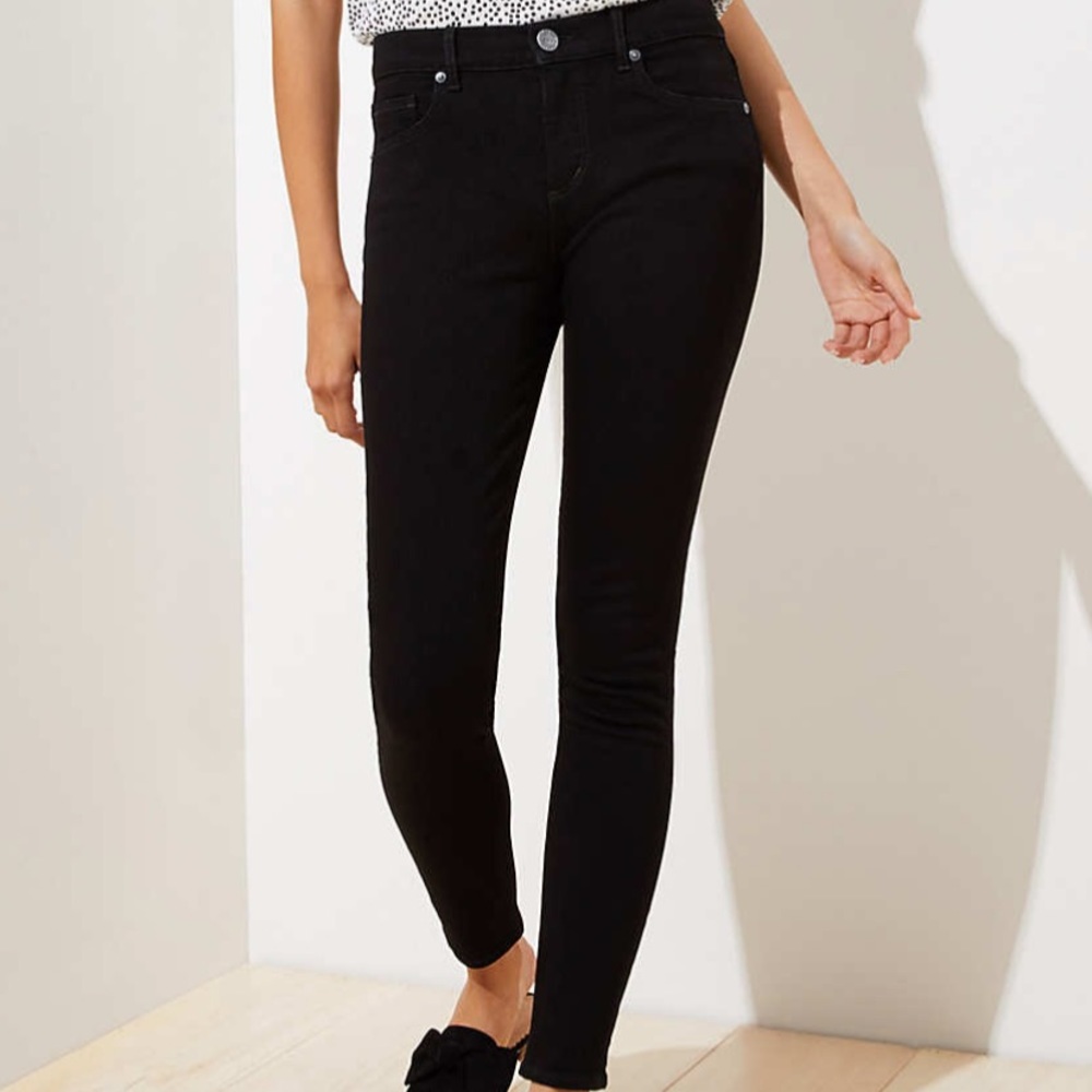 Loft Modern Black Denim Skinny Jeans